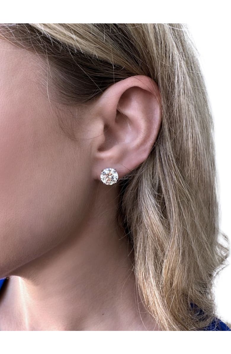 Bliss Diamond Certified 6.00CT Round Diamond Studs 14k Gold Lab Grown, Alternate, color, 14K White Gold