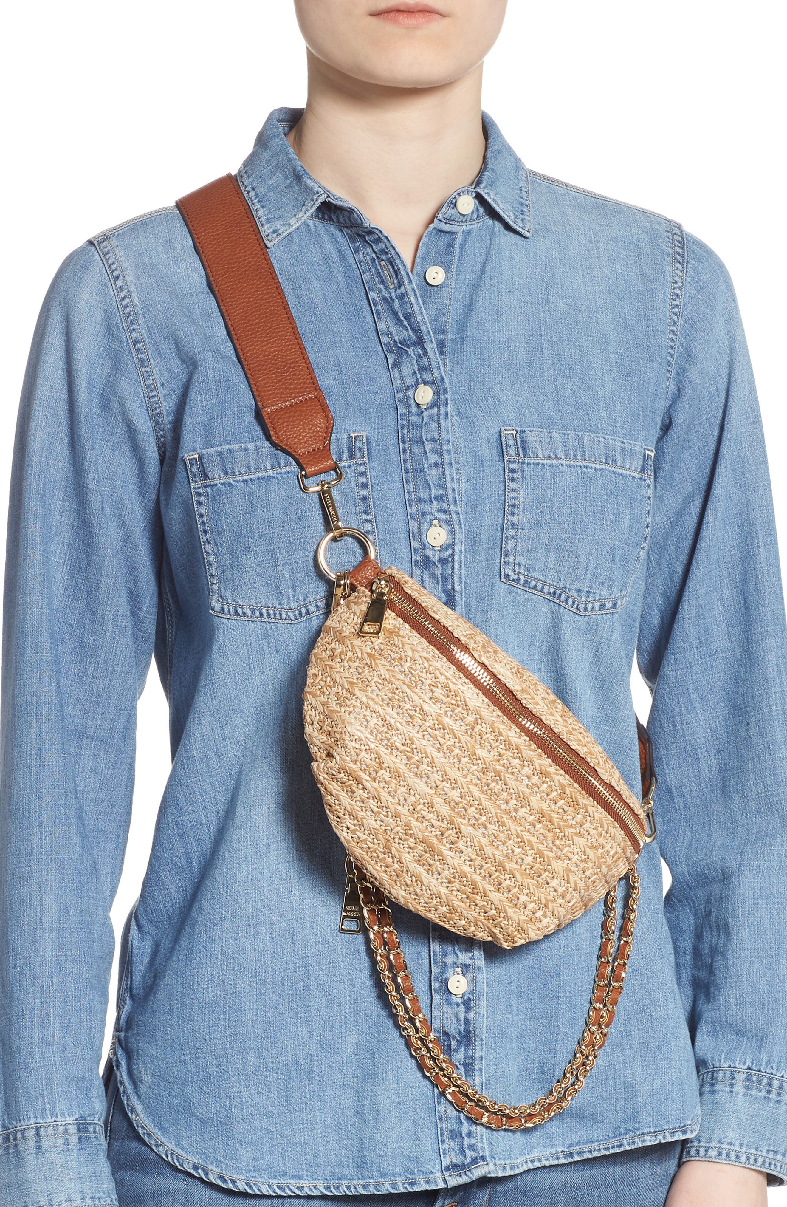 Steve Madden Becca Raffia Belt Bag, Alternate, color, 