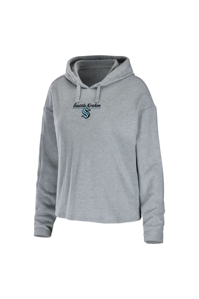 Women's WEAR by Erin Andrews Heather Gray Seattle Kraken Logo Pullover Hoodie & Pants Sleep Set, Alternate, color, Heather Gray