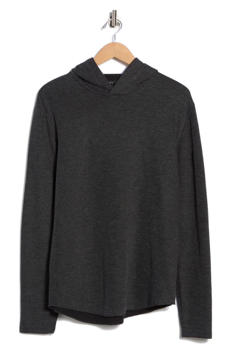 Rib Flat Hoodie, Alternate, color, BLACK/ OFF WHITE