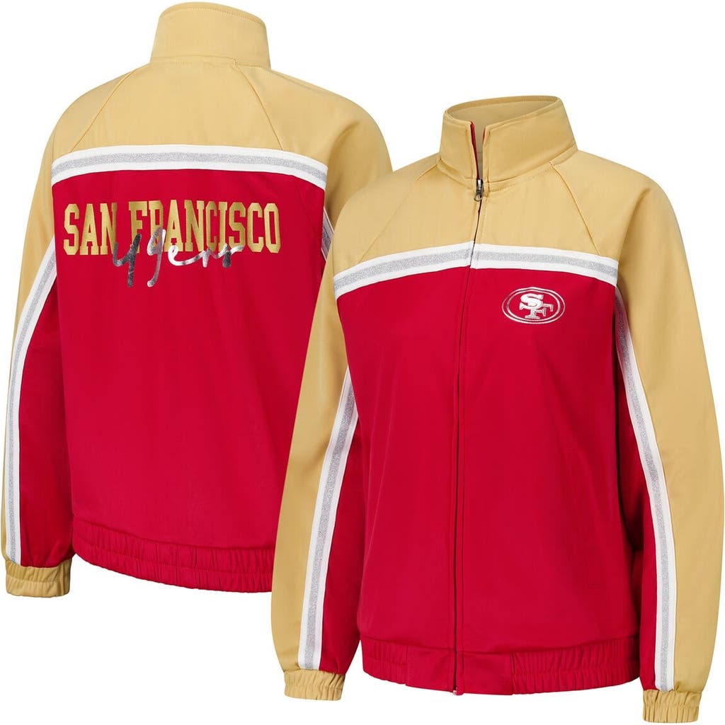 G-iii 4her By Carl Banks Scarlet San Francisco 49ers Post Game Full-zip Track Jacket