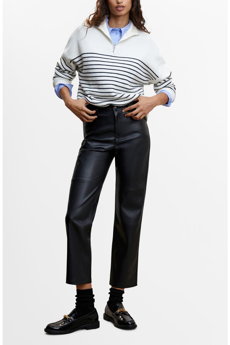 Straight Leg Faux Leather Pants, Alternate, color, BLACK