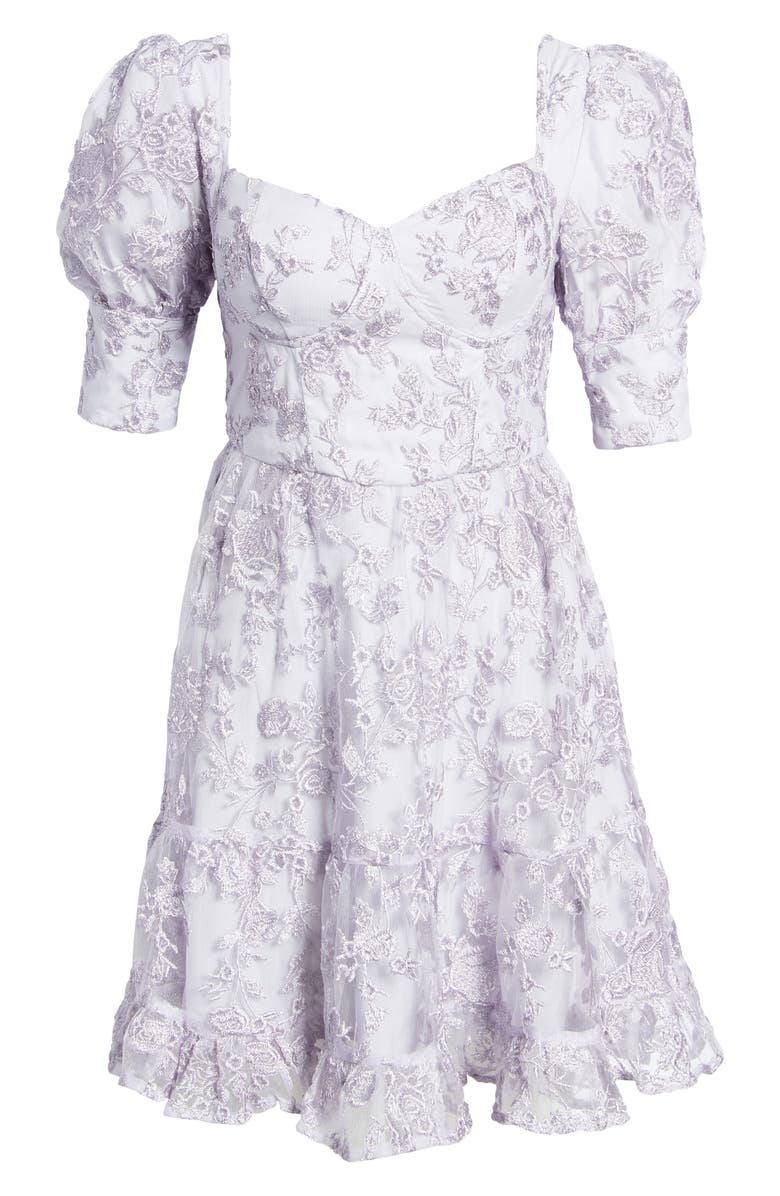 Chi Chi London Embroidered Sweetheart Neck Dress, Alternate, color,