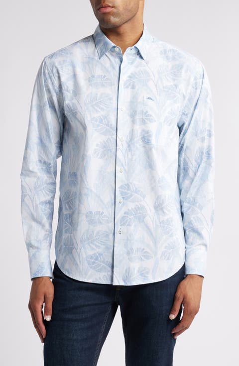 Sarasota Stretch Misty Fronds IslandZone® Button-Up Shirt (Big & Tall)