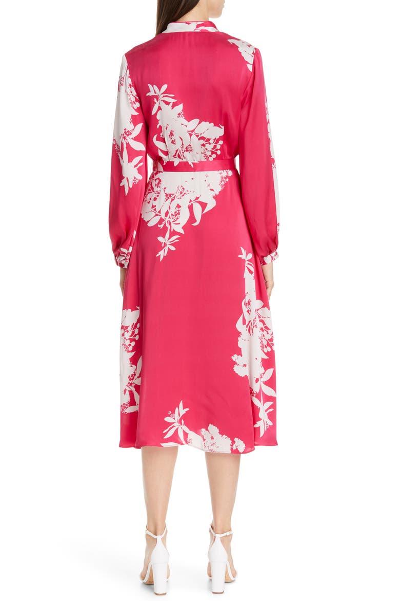 Andrese Silk Blend Wrap Long Sleeve Dress, Alternate, color, CARMINE GRIS