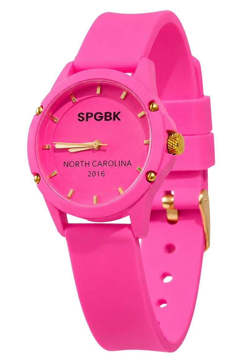 Cotton Candy Silicone Strap Watch, 32mm case, Main, color, HOT PINK