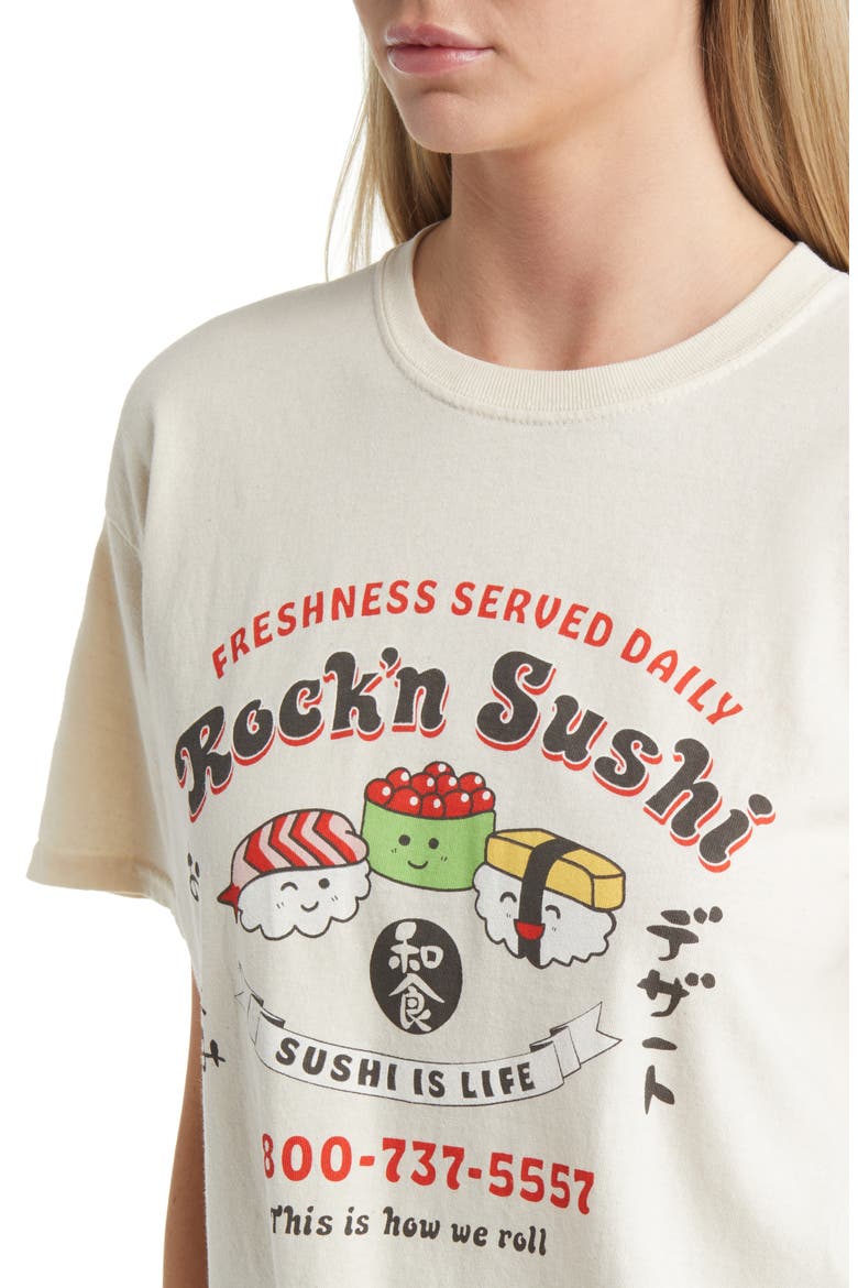 Rockin' Sushi Cotton Graphic Tee, Alternate, color, NATURAL