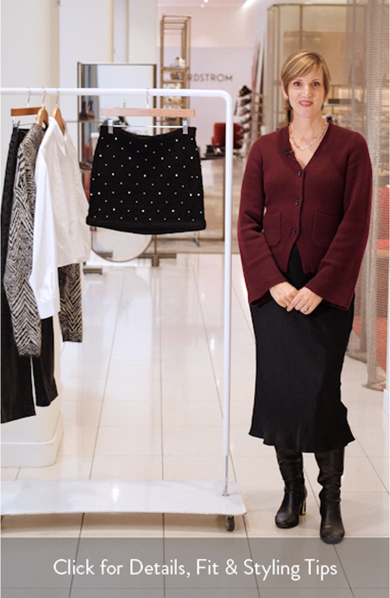 The Embellished Knit Wool Blend Miniskirt, sales video thumbnail