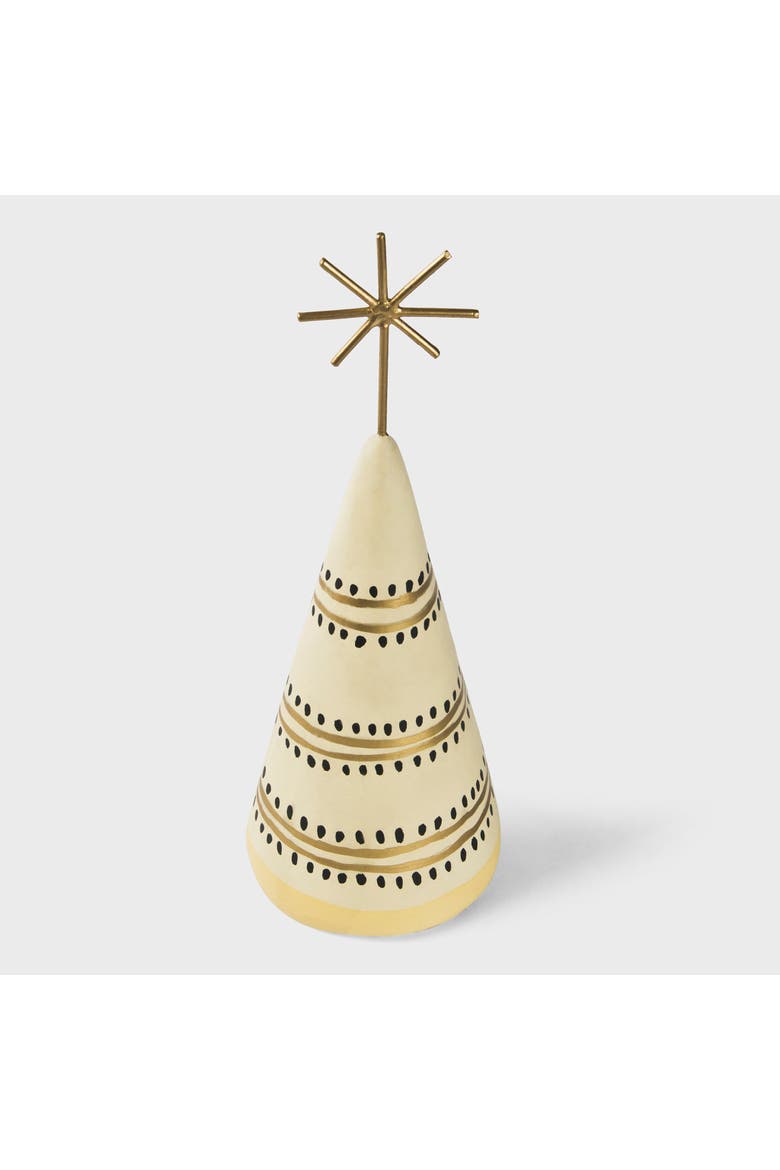 Star-Topped Christmas Tree Figurine, Alternate, color, Green and Gold