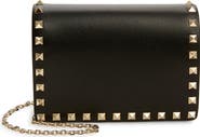 Valentino Garavani Rockstud Leather Wallet on a Chain