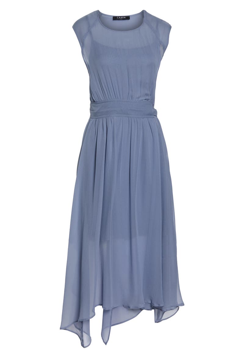 D-Ring Chiffon Midi Dress, Alternate, color, BLUE