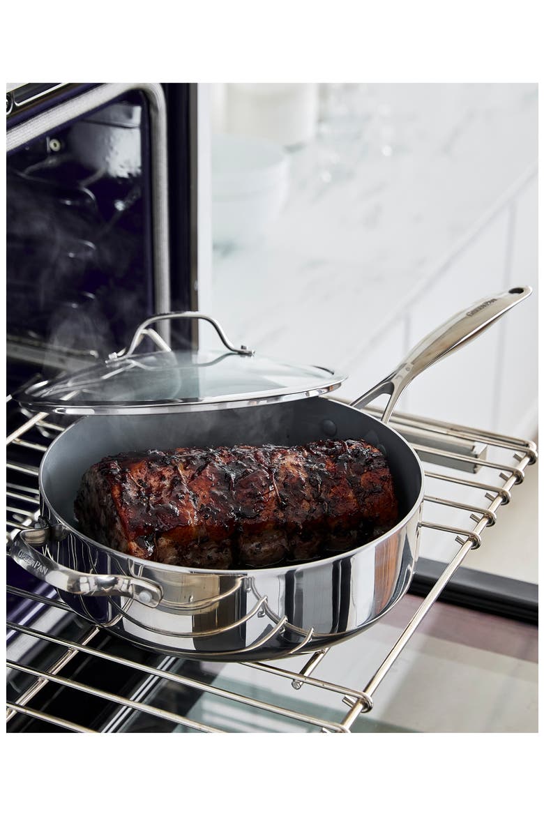 Valencia Stainless Steel Nonstick Sauté Pan & Lid, Alternate, color, STAINLESS STEEL