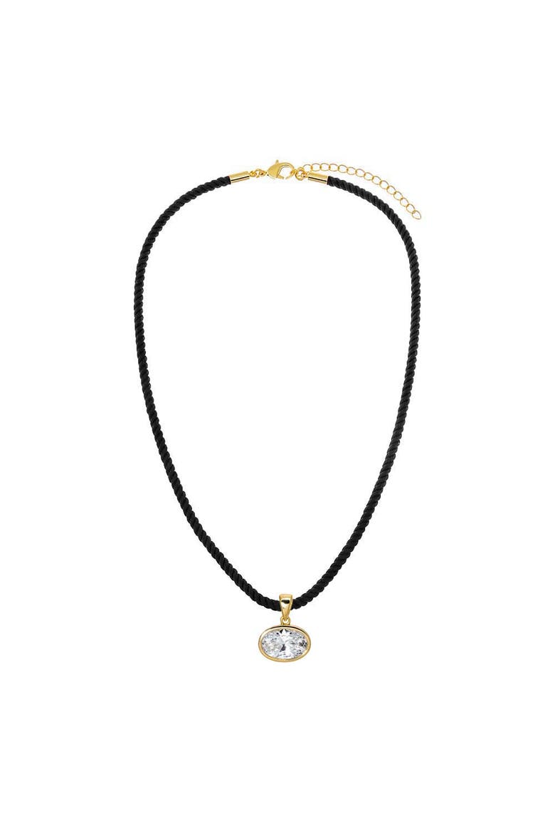 Colored Twisted Cotton Rope Necklace, Alternate, color, Black