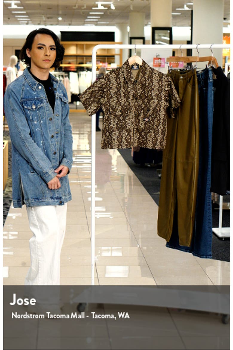 Camden Snake Print Crop Twill Shirt video