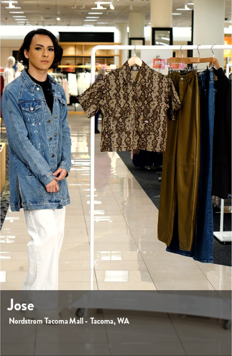 Camden Snake Print Crop Twill Shirt, sales video thumbnail