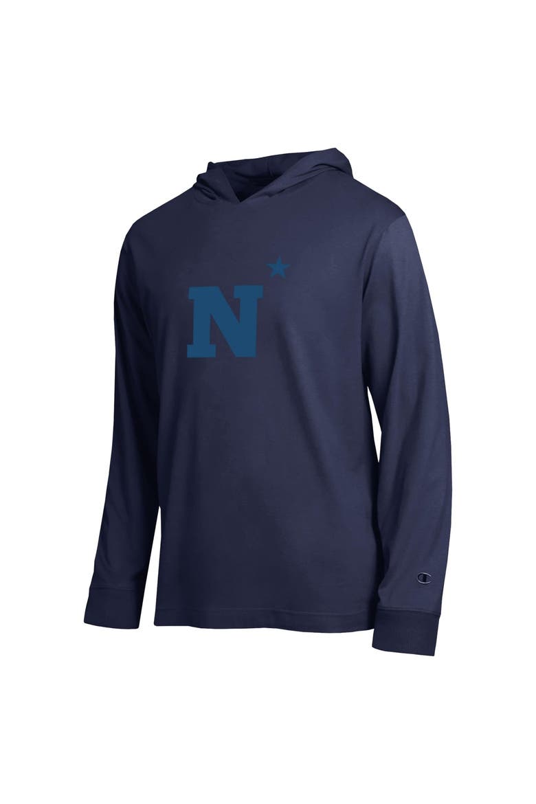 Men's Champion  Navy Navy Midshipmen Tonal All-Star Long Sleeve Hooded T-Shirt, Alternate, color, Navy