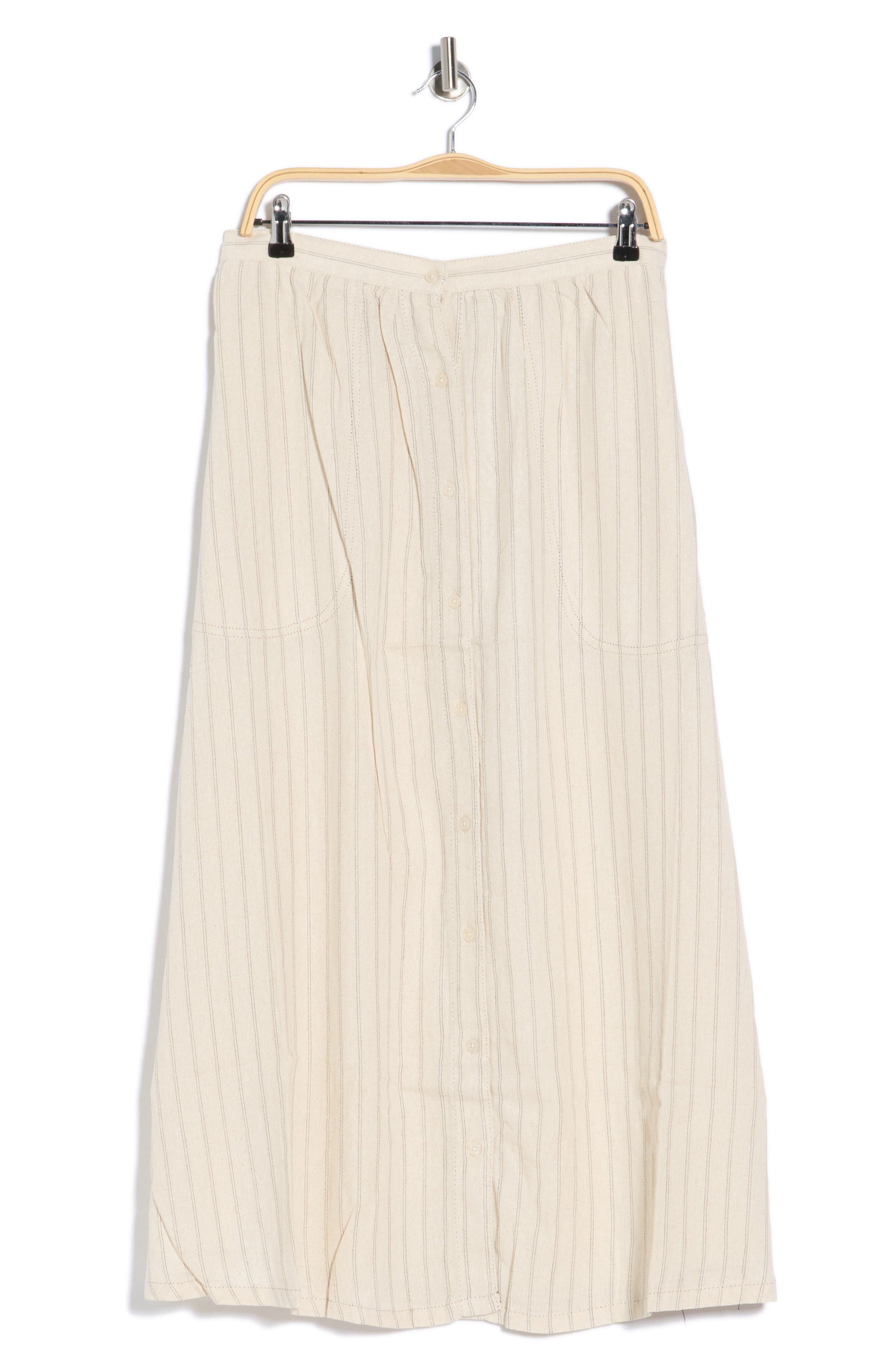 Button Front A-Line Skirt