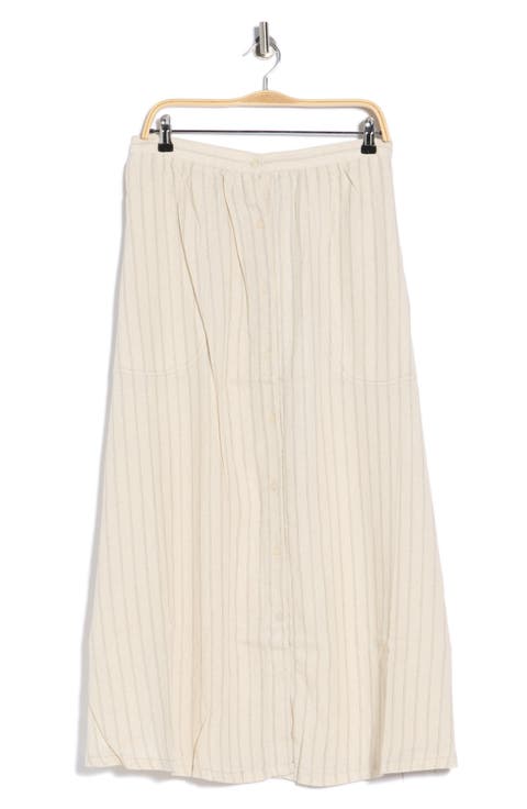 Button Front A-Line Skirt