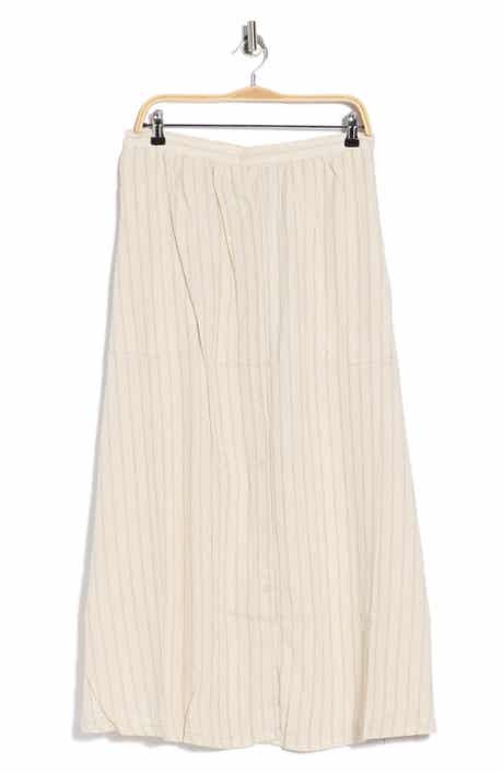 Button Front A-Line Skirt
