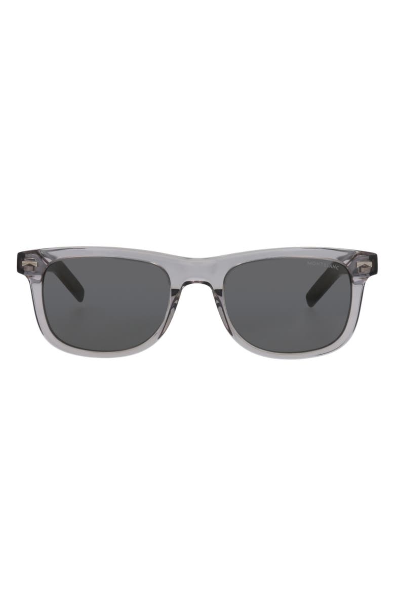 Montblanc 53mm Square Sunglasses, Main, color, Grey Black Smoke