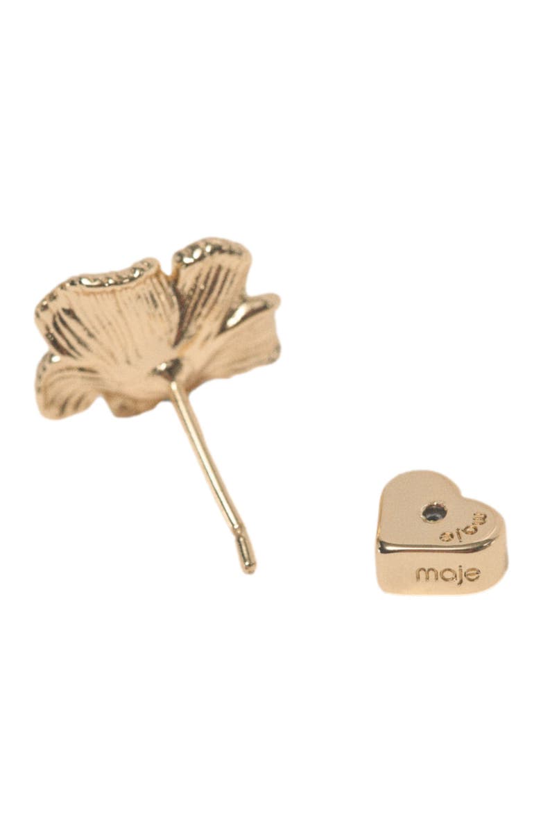 maje Flower stud earrings, Alternate, color, Gold