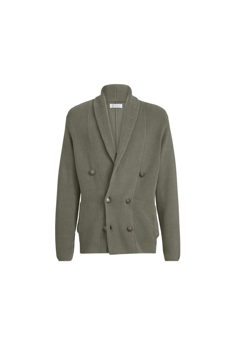 Cardigan with metal buttons, Alternate, color, Khaki