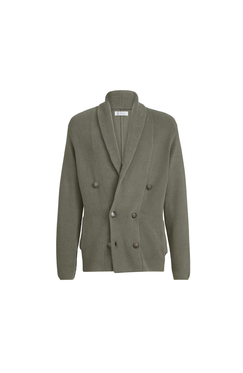 Brunello Cucinelli Cardigan with metal buttons, Main, color, Khaki