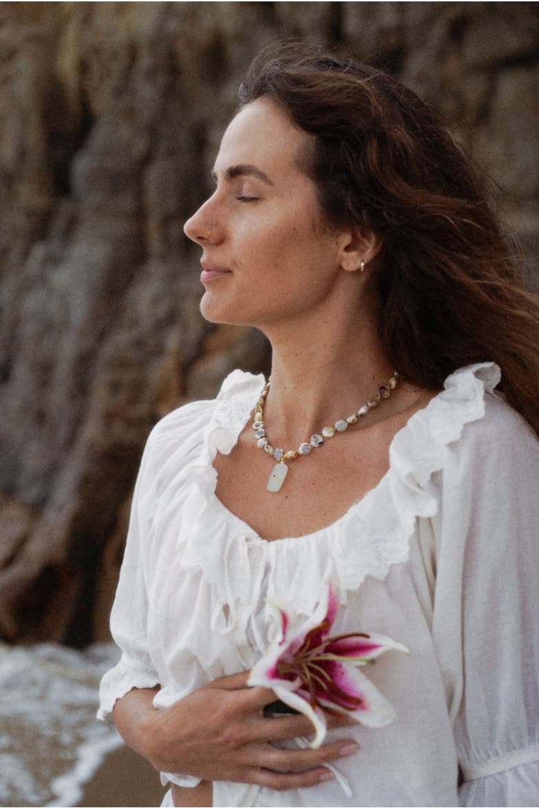 The Solenne Necklace, Alternate, color, Olive Green