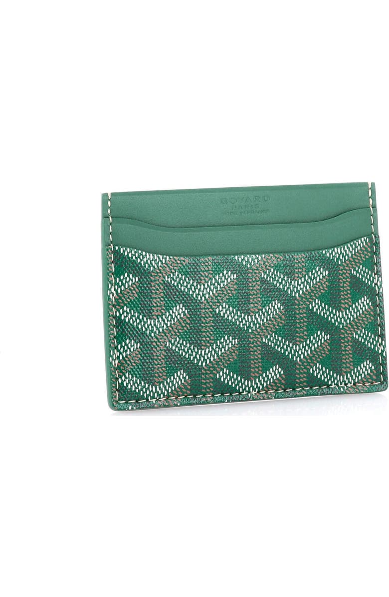 Pre-Owned Goyard Saint Sulpice Card Holder Coated Canvas, Alternate, color, Green