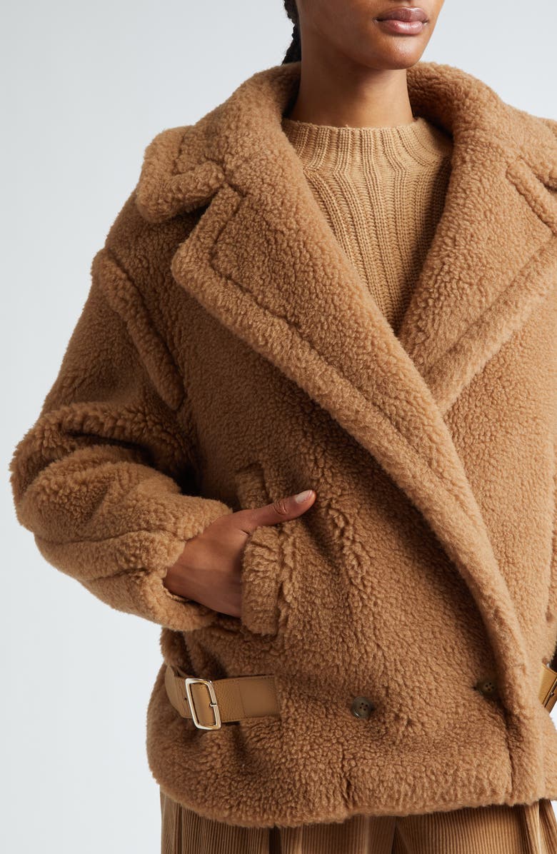 Max Mara Vanadio Oversize Teddy Moto Jacket, Alternate, color,