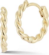 Ember Fine Jewelry 14K Gold Twist Huggie Hoop Earrings