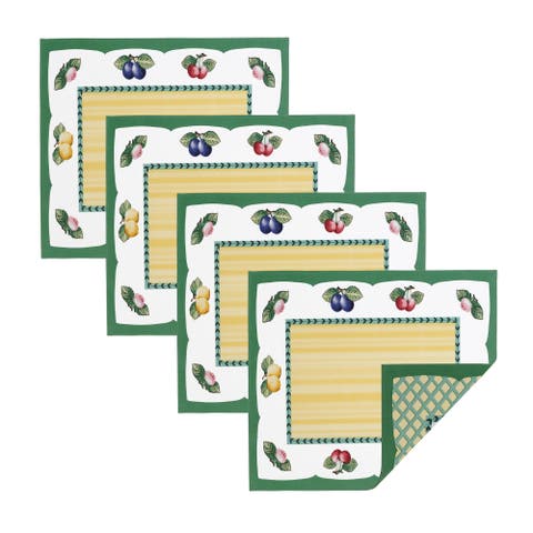 French Garden Water Resistant Placemats Set Of 4 Multicolor - 14"w X 20"l