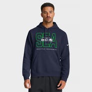 Nike Men's Nike College Navy Seattle Seahawks Busted Play Club Fleece Pullover Hoodie