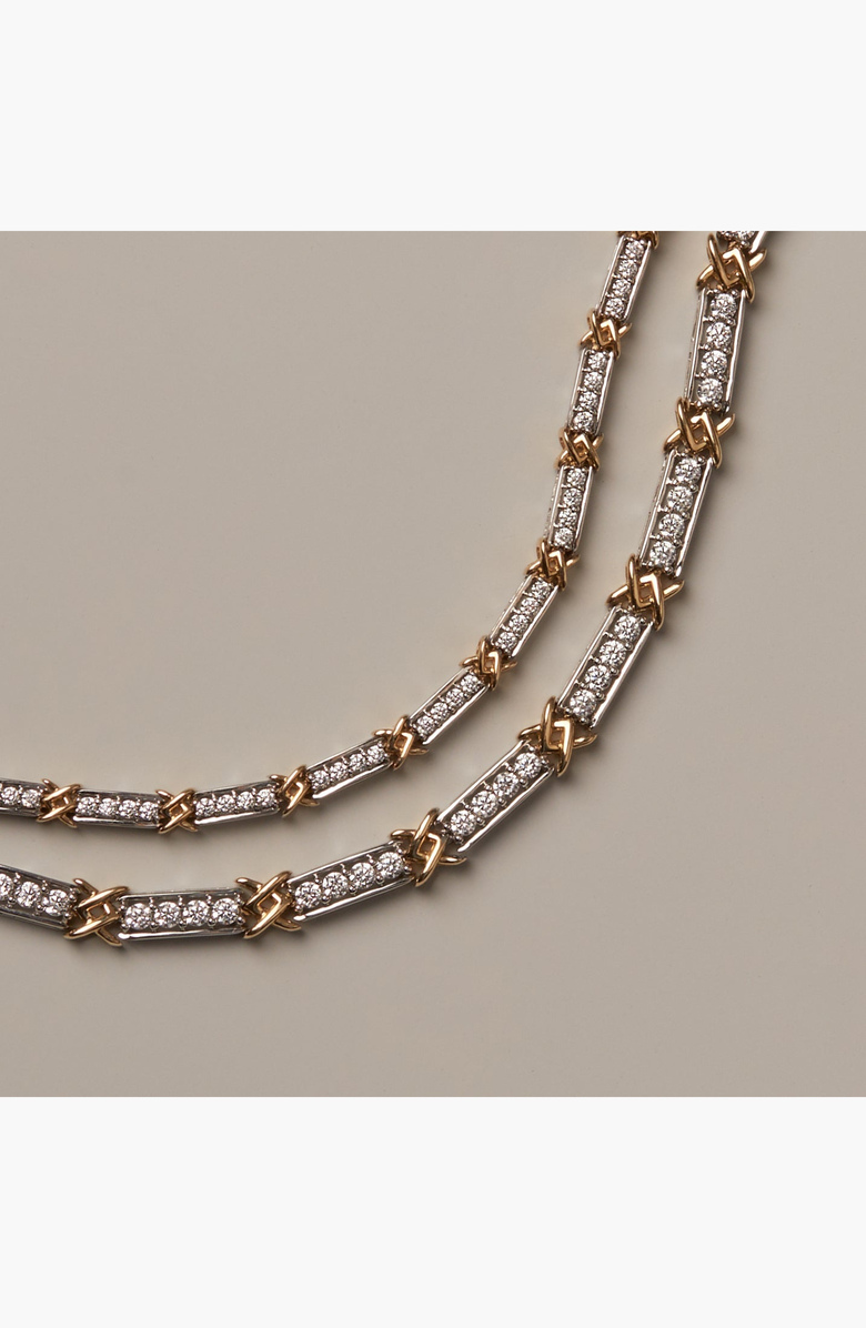 Aurate New York Lab Grown White Sapphire X Tennis Bracelet, Alternate, color, Yellow / White Vermeil