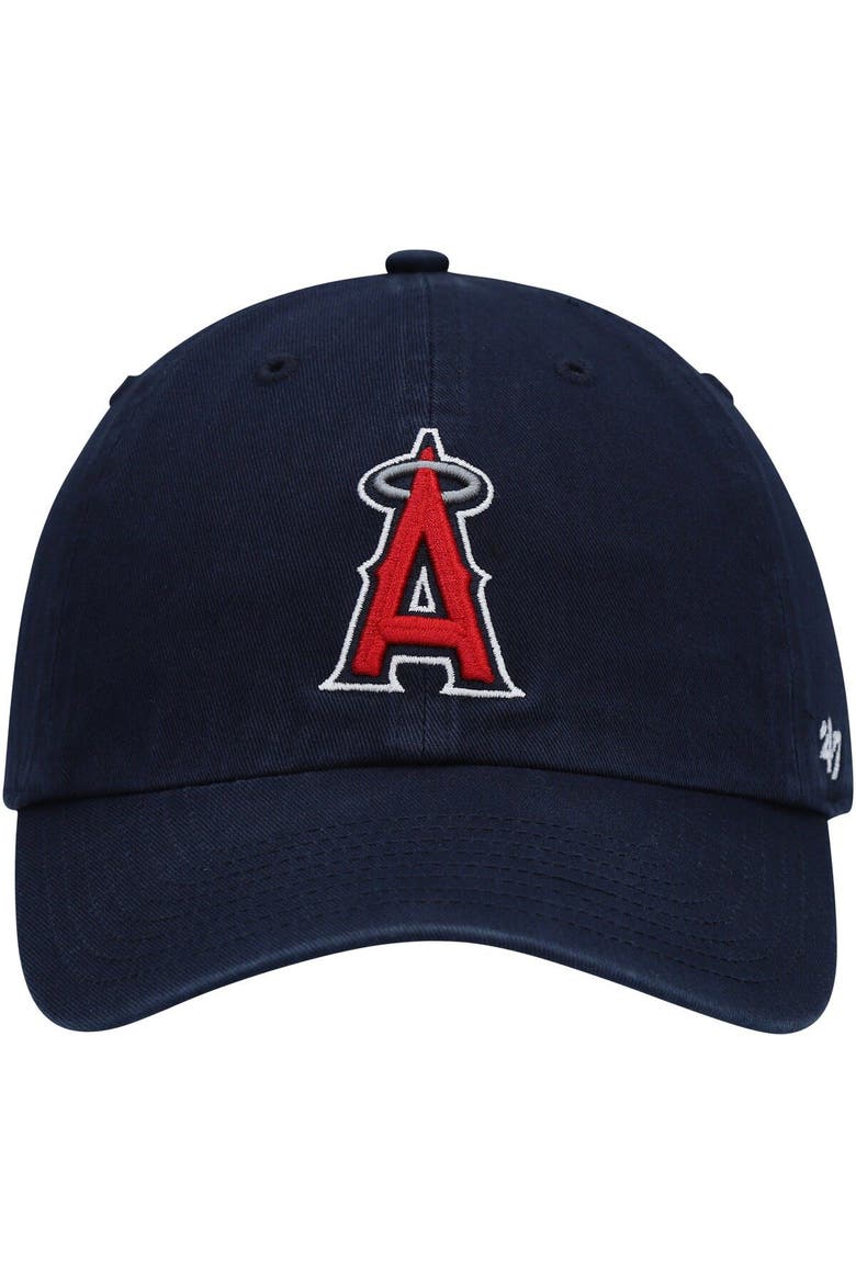 Men's '47 Navy Los Angeles Angels Clean Up Adjustable Hat, Alternate, color, Navy