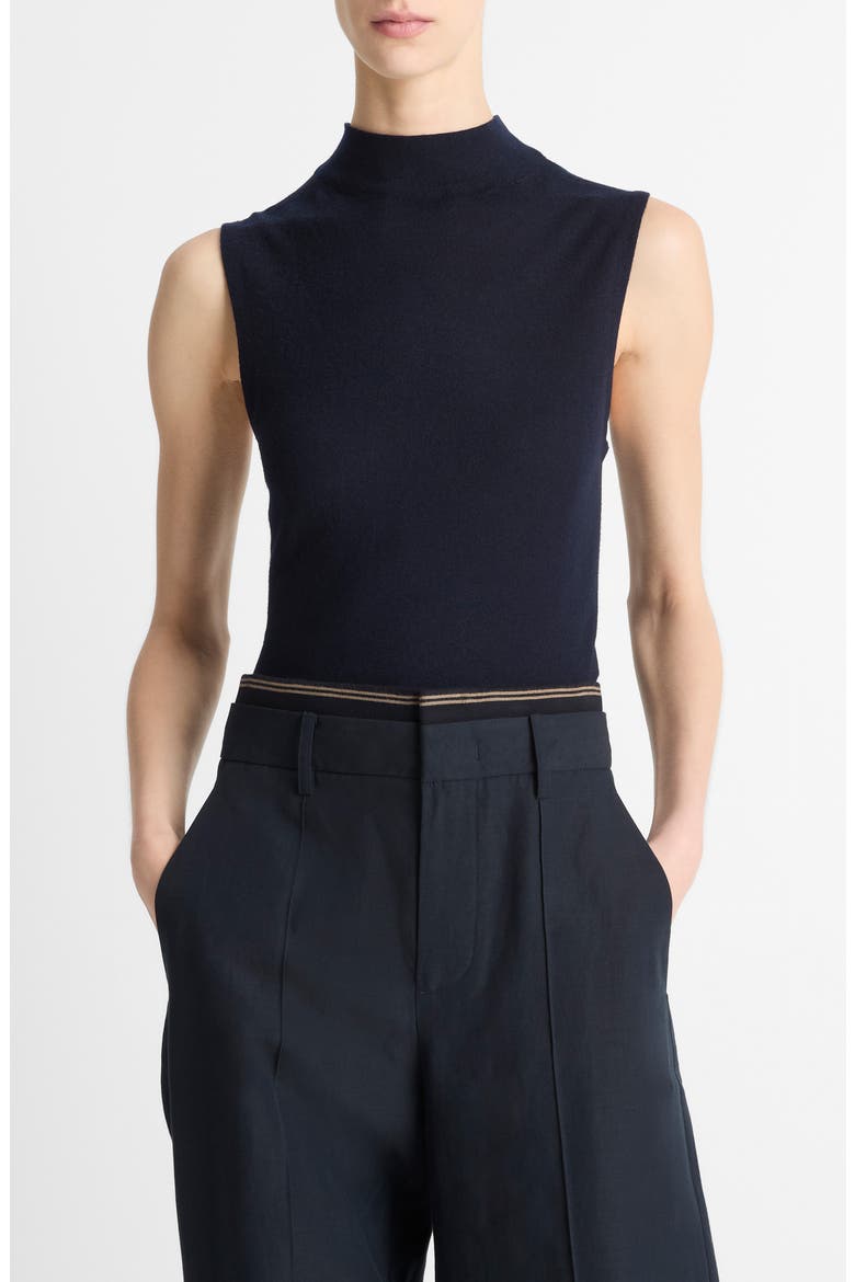 Sleeveless Mock Neck Wool Blend Knit Top, Main, color, COASTAL