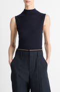 Vince Sleeveless Mock Neck Wool Blend Knit Top