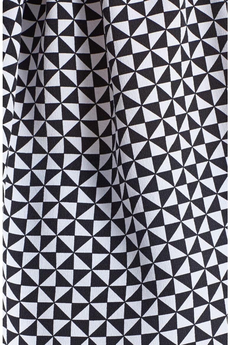 'Slim Signature' Print Silk Shirt, Alternate, color, BRIGHT WHITE/BLACK