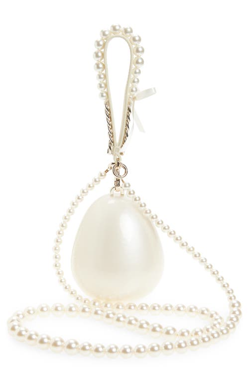 Simone Rocha Micro Egg Clutch With Imitation Pearl Strap