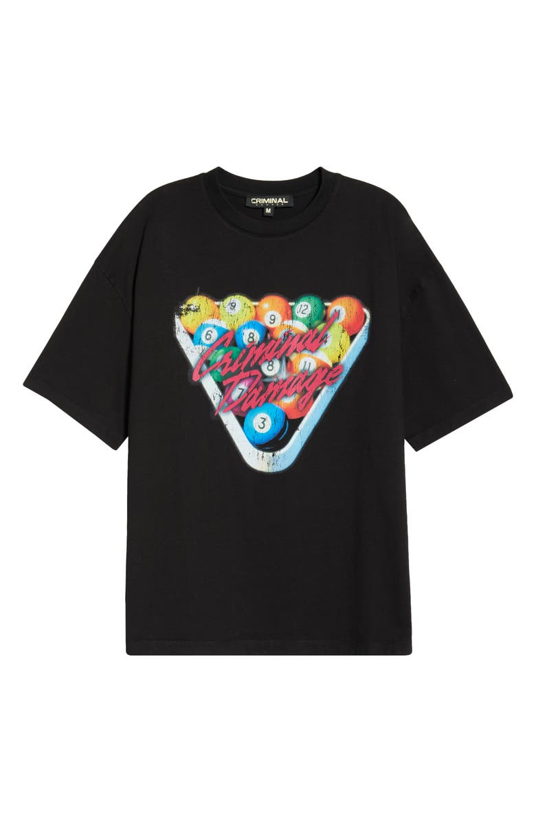 CRIMINAL DAMAGE Pool Club T-Shirt, Main, color, Washed Grey