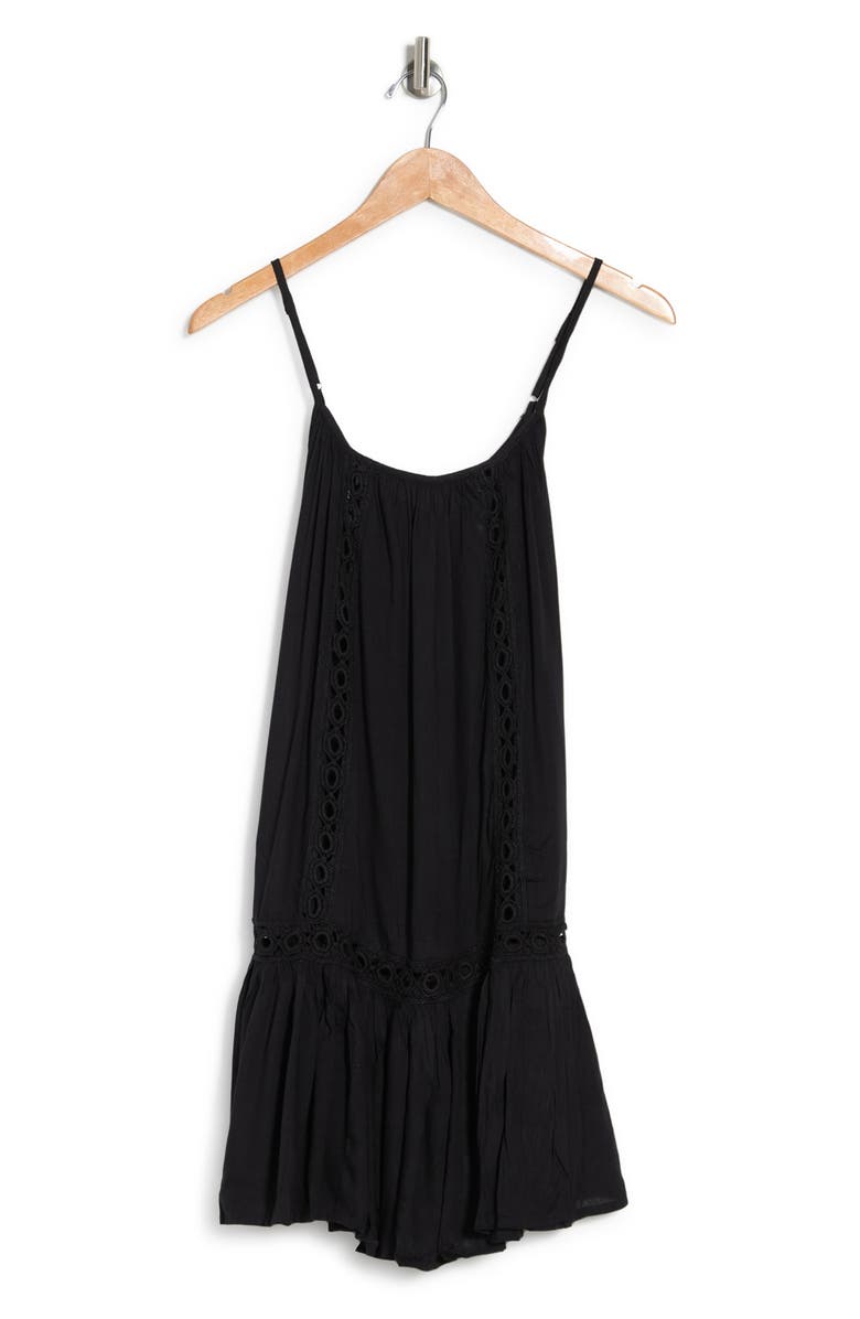 BOHO ME Tonal Lace Scoop Neck Dress, Alternate, color, Black