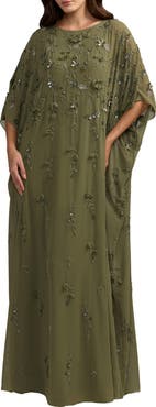 Mac Duggal Women's Floral Embellished Trapeze Gown
