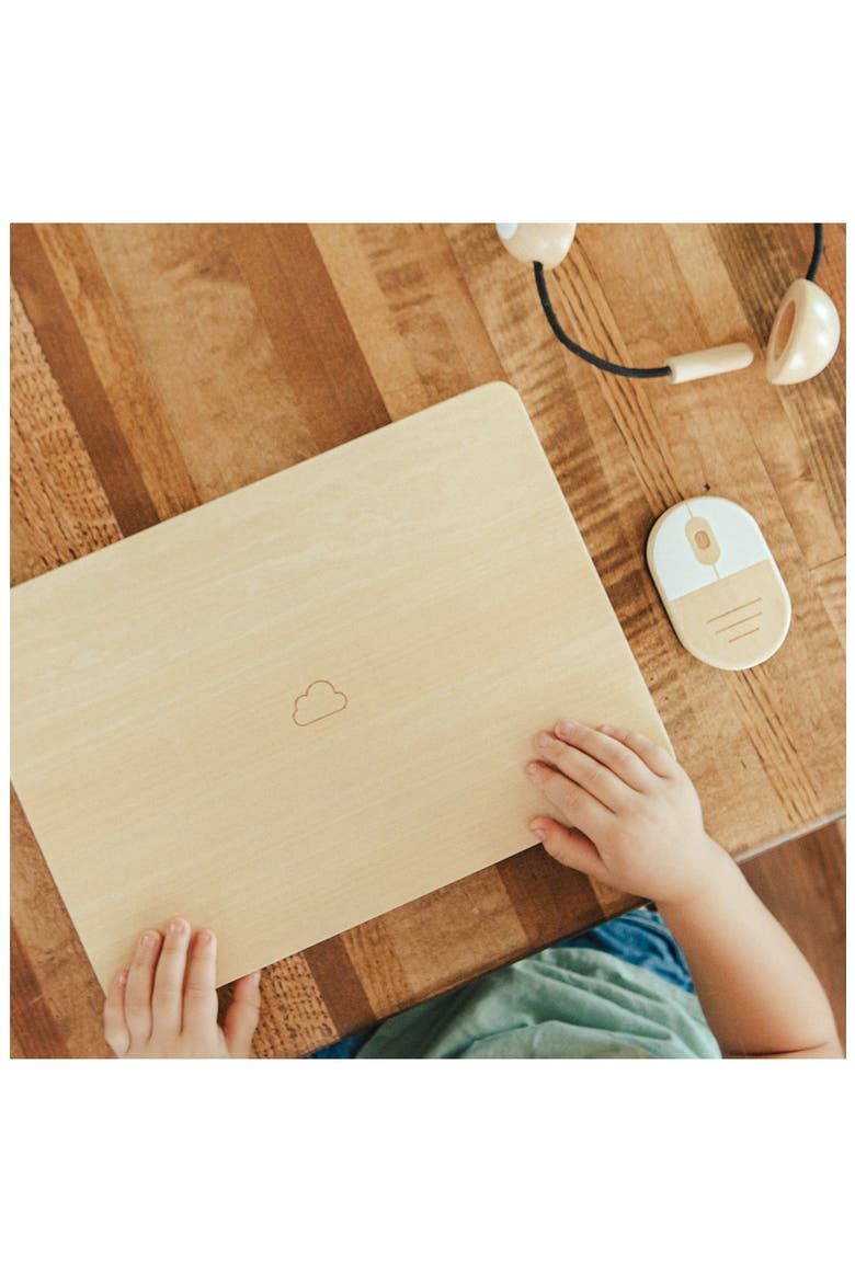 Unplugged Laptop Playset, Alternate, color, NATURAL WOOD