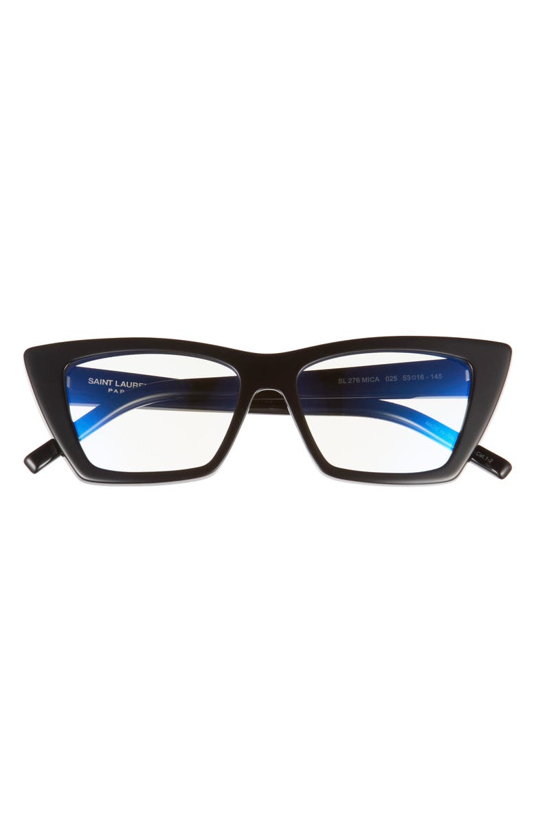 Saint Laurent 53mm Photochromic Cat Eye Glasses, Main, color, 