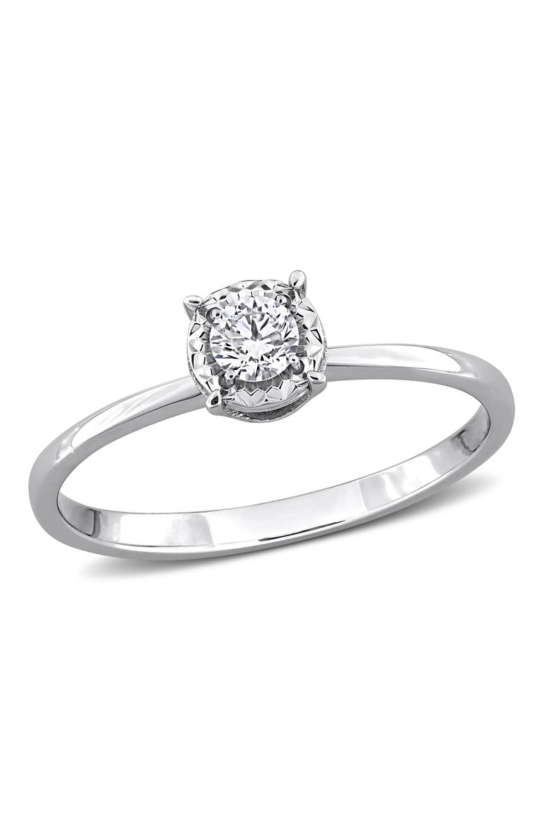 Julianna B. 1/6 ctw Lab-Grown Diamond Halo Ring 18k, Main, color, White Gold