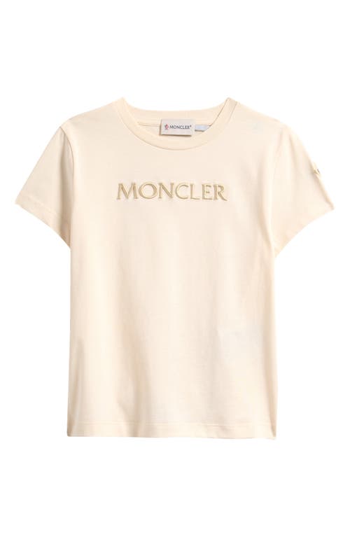 Moncler Kids' Embroidered Logo Patch T-shirt In Neutral