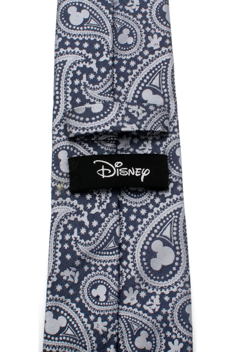 Mickey Mouse Paisley Silk Tie, Alternate, color, BLUE/ GREY