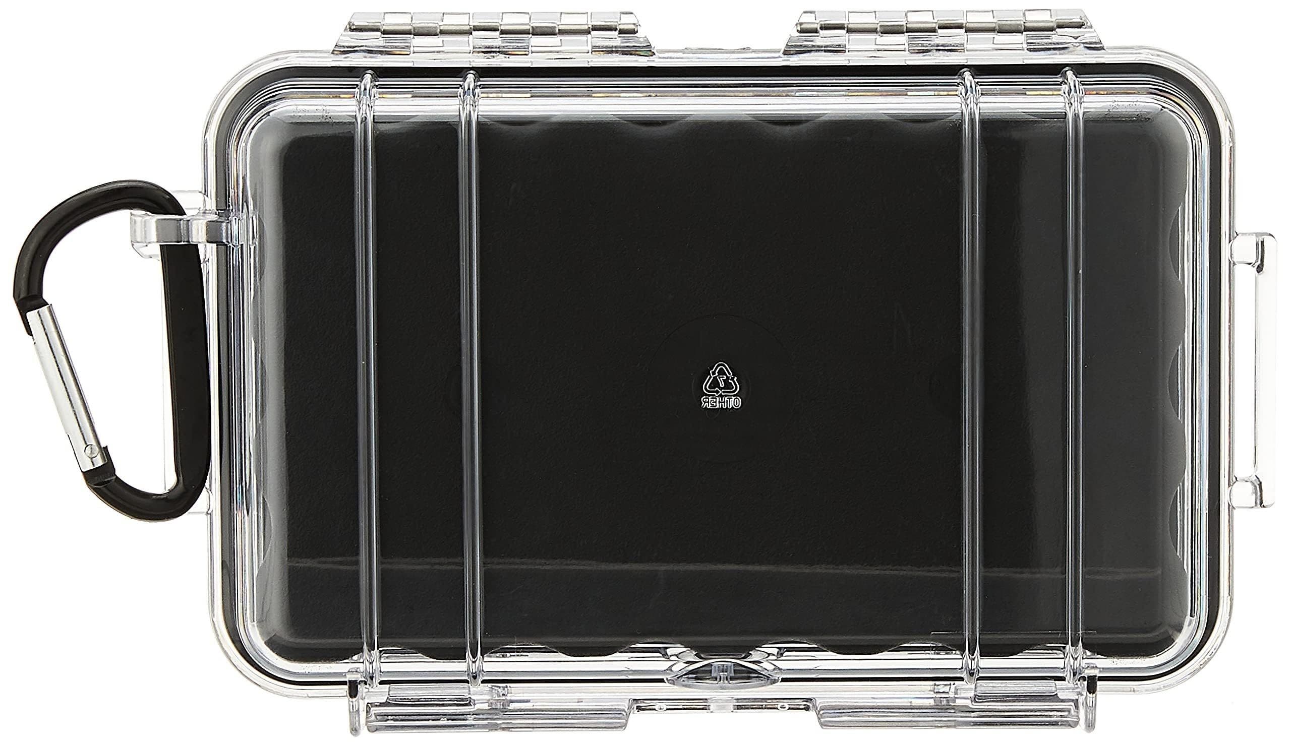 Pelican 1040 Micro Case for iPhone, Cell Phone, GoPro, Camera, and More, Alternate, color, Black/Clear