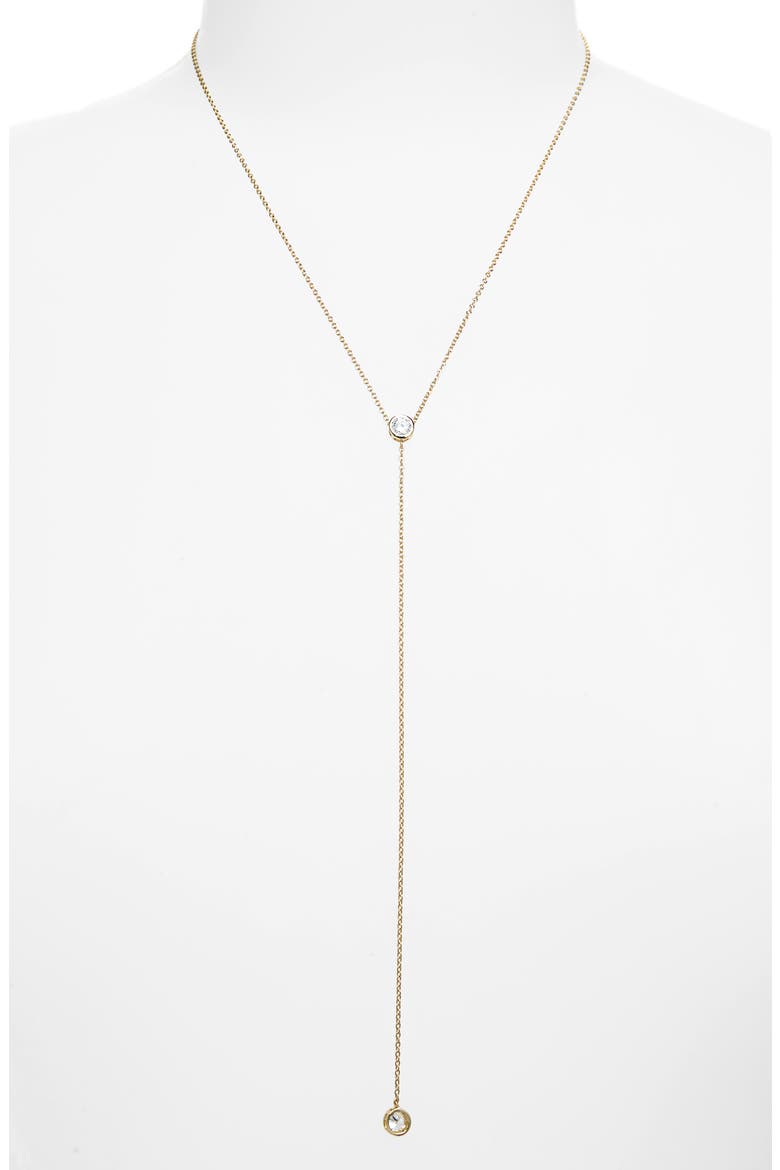Adina's Jewels Cubic Zirconia Lariat Necklace, Alternate, color, GOLD