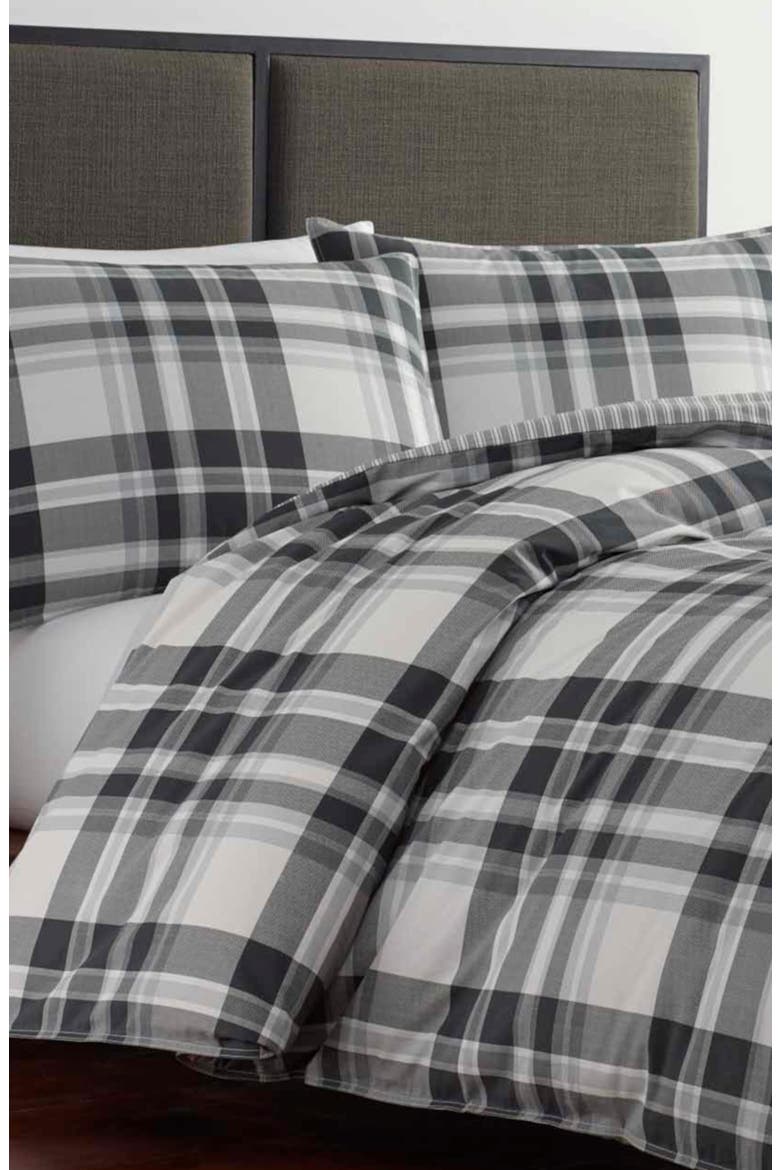 Coal Creek Plaid Twin Comforter & Sham Set, Alternate, color, CHARCOAL